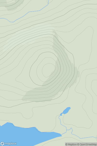 Thumbnail image for Meall a' Chaorainn [Loch Vaich to Moray Firth] showing contour plot for surrounding peak